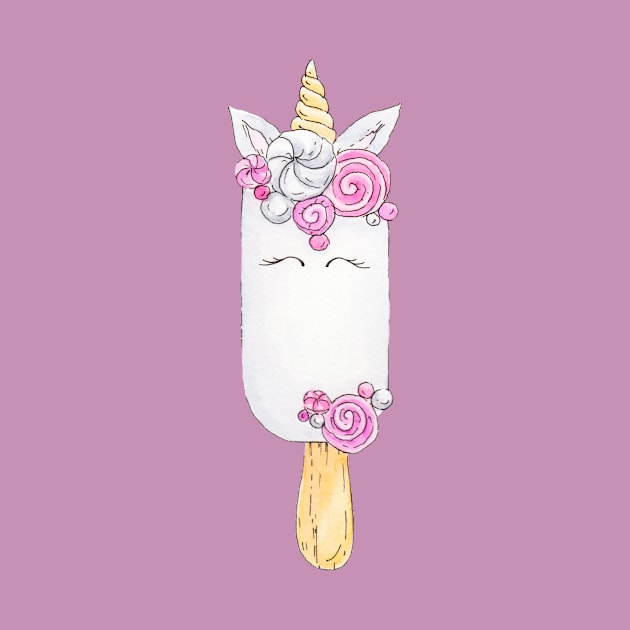 Unicorn-Icecream T-shirt by Derevnina_Art