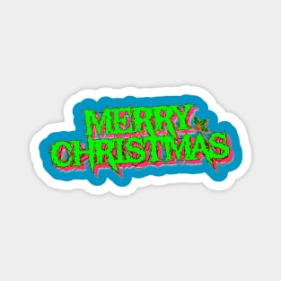 Merry Christmas (Black Metal - neon) Magnet