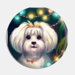 Cute Maltese Dog Drawing Pin