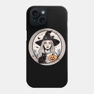 Witch With Black Cat # 7 Phone Case