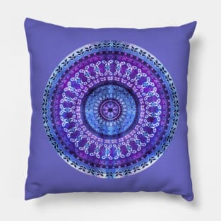 Vintage Purple Blue Mandala Pillow