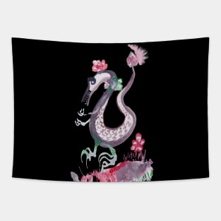 Grandma Dragon with Flowers Tapestry