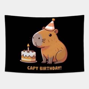 Cappy Capy Birthday Capybara Tapestry