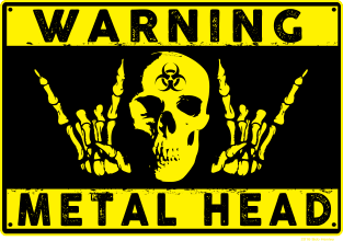 Warning Metal Head Magnet