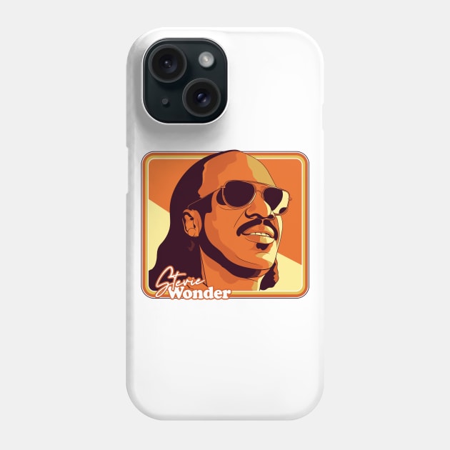 Stevie Wonder --  Retro 70s Style Fan Illustration Phone Case by DankFutura