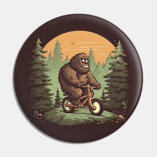 A Bicycling Bigfoot, A Cycling Yeti Pin