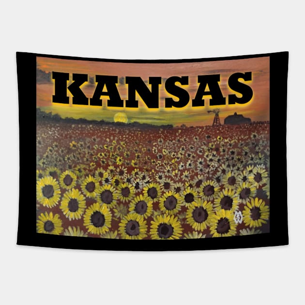 Kansas sunflowers Tapestry by Matt Starr Fine Art