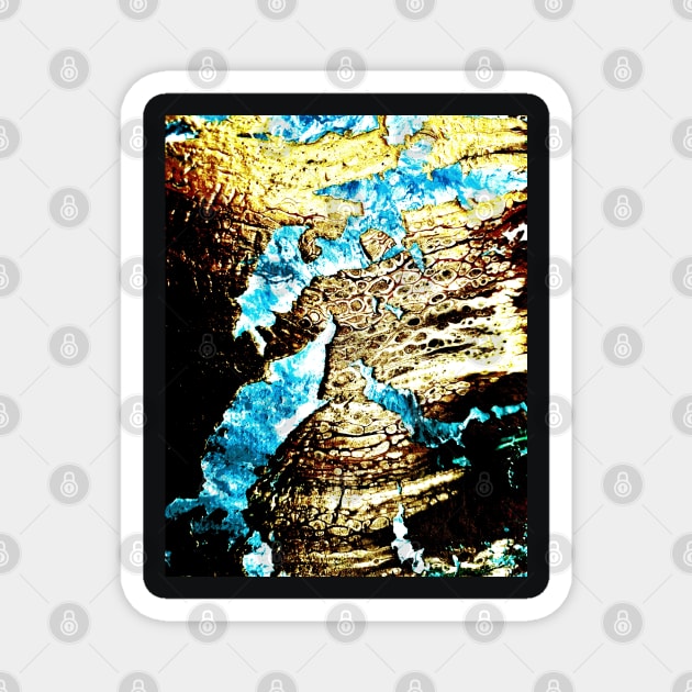 Eruption acrylic pouring  art Magnet by baksuart