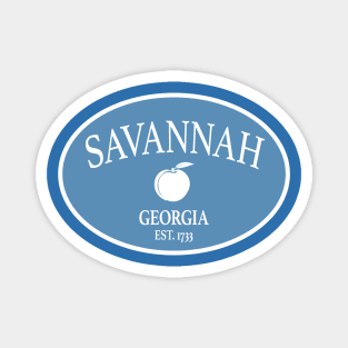 Savannah Georgia Est 1733 Peach Oval Coastal Blue Magnet