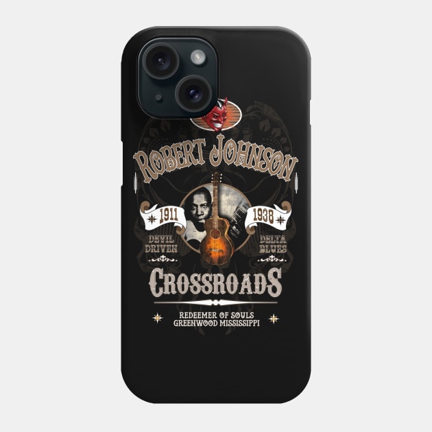 Robert Johnson Devil Driven Delta Blues Phone Case by HellwoodOutfitters