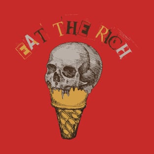 Punk Eat the Rich skull ice cream design T-Shirt