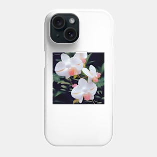 Delicate White and Pink Orchids Phone Case