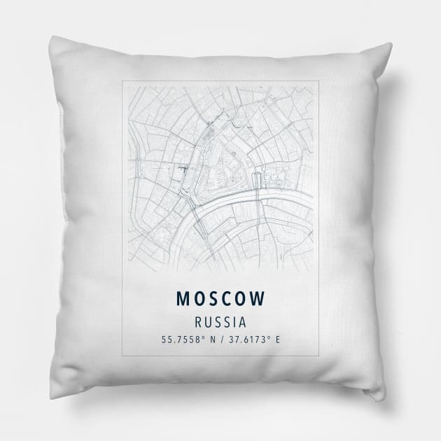 moscow russia map Pillow by boy cartograph