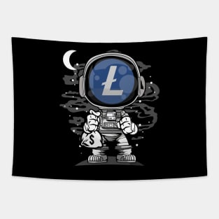 Astronaut Litecoin Lite Coin LTC To The Moon Crypto Token Cryptocurrency Wallet Birthday Gift For Men Women Kids Tapestry