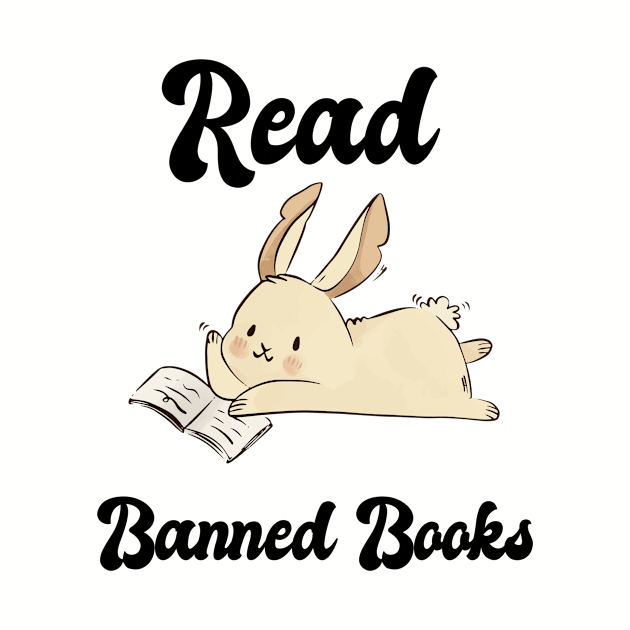 Adorable Rabbit Read Banned Books by Angelandspot