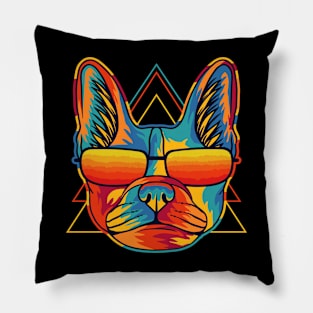 Cool dog colorful Pillow