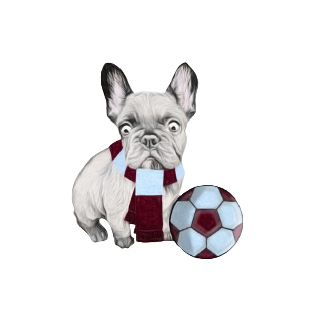 Football Supporting French Bulldog by NikkiBear67