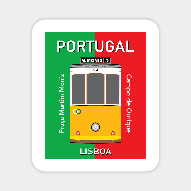 Lisboa Lisbon City Portugal Tram 28 Belem Travel Vintage Magnet by PB Mary