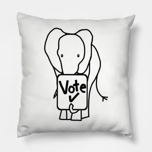 Big Elephant says Vote Outline Pillow