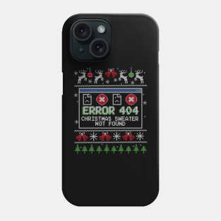 Error 404 Christmas Sweater Not Found Jumper Phone Case