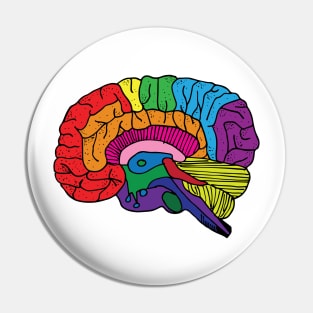 Rainbow Brain Pin