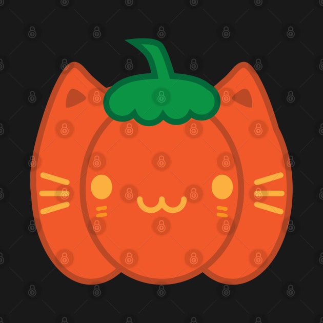 Kawaii Halloween Pumpkin Cat by marcelinesmith