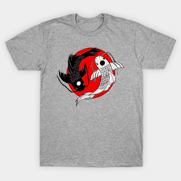 Koi Fish Ying Yang Red Dot - Koi Fish - T-Shirt