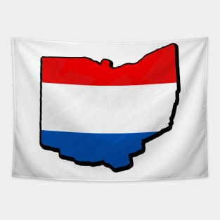 Red, White, and Blue Ohio Outline Tapestry