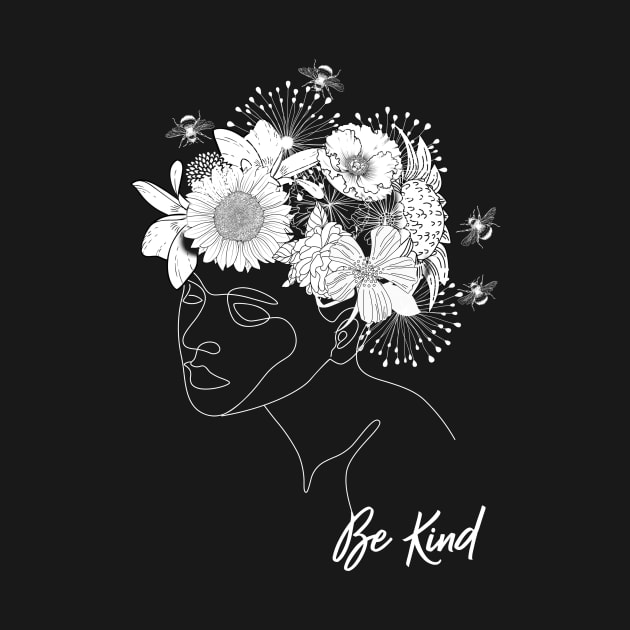 BE KIND Kindness Matters Line Art Floral by ArtisticEnvironments