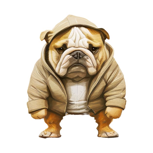 Bulldog Cute Adorable Humorous Illustration by Cubebox