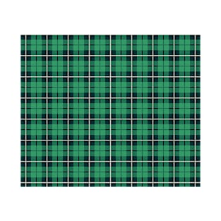 Green and White Flannel Tartan Pattern T-Shirt