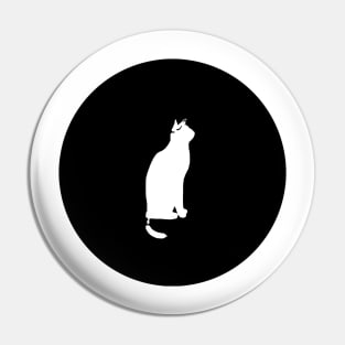 White Cat On The Moon Pin