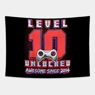 10th Birthday Gamer 10 Year Old Bday Boy Ten Son Tapestry