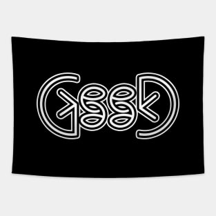 Proud Geek Geeky Nerdy Logo Typography Tapestry