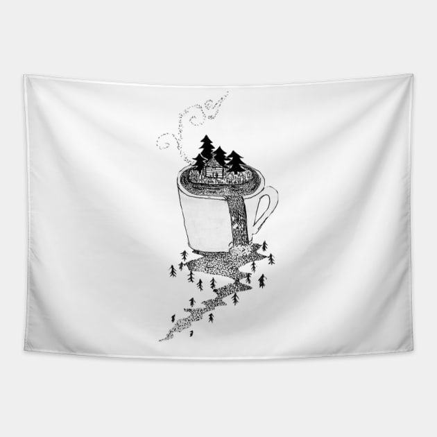 The Coziest Drink Tapestry by Animal Surrealism