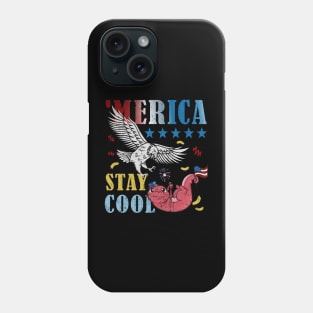 Merica Funny Eagle and Salamander Stay Cool Popsicle Phone Case