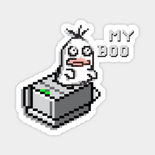 oh My Boo funny Pixel Ghost Magnet