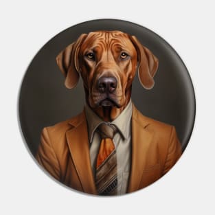 Rhodesian Ridgeback Dog in Suit Pin