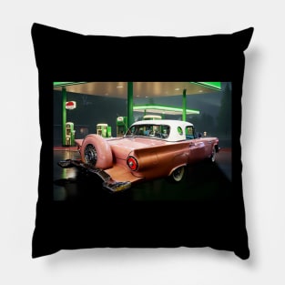 1957 Ford Thunderbird at the Old Gas Station Pillow