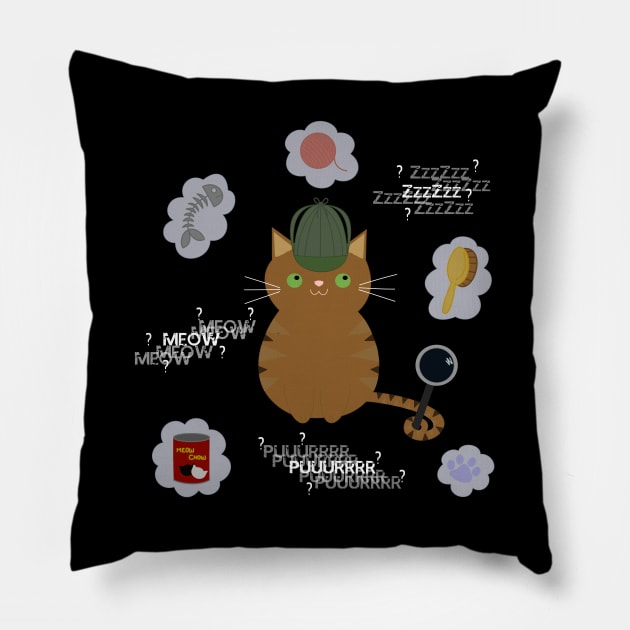 Purrlock Holmes Pillow by The Lemon Stationery & Gift Co