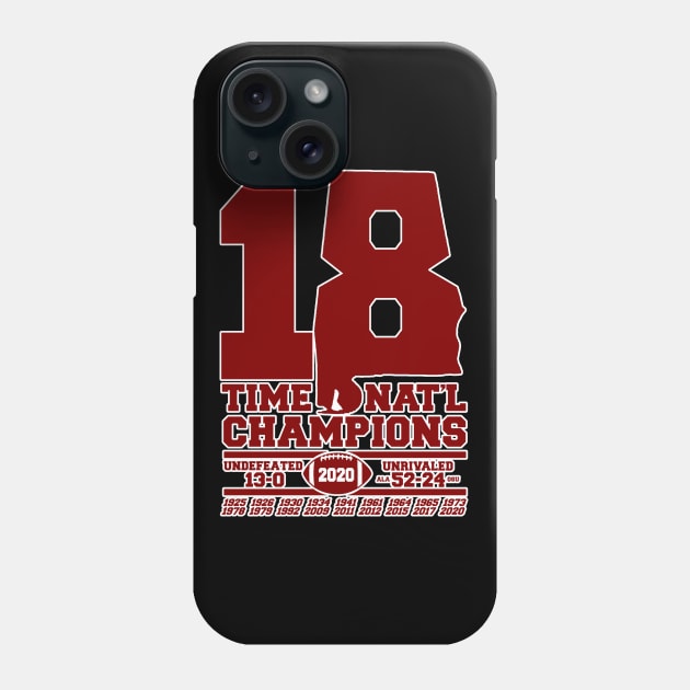 ALABAMA 18 TIME CHAMPIONS Phone Case by thedeuce