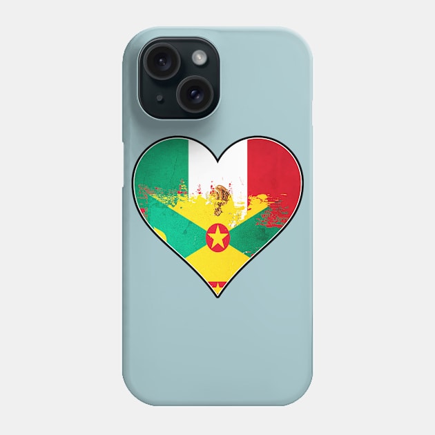 Mexican and Grenadian Heart Mix Heritage Flag Phone Case by Just Rep It!!