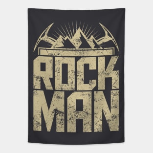 ROCKMAN climbing mountain T shirt ROCK MAN Tapestry