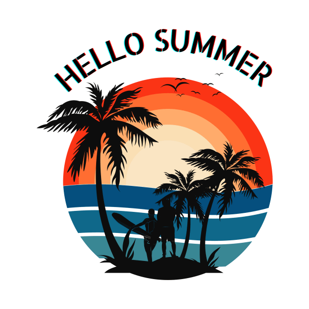 Hello Summer Tshirt, Vacation Shirt, Travel Tees by Salasala