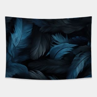 Whispers of Blue Feathers Tapestry