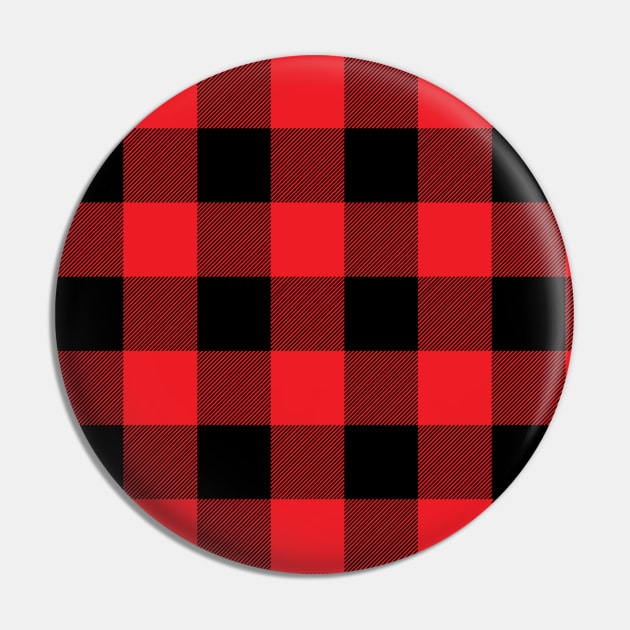 Red Tartan - Classic Colorful Graphic Stripes Pin by Parin Shop