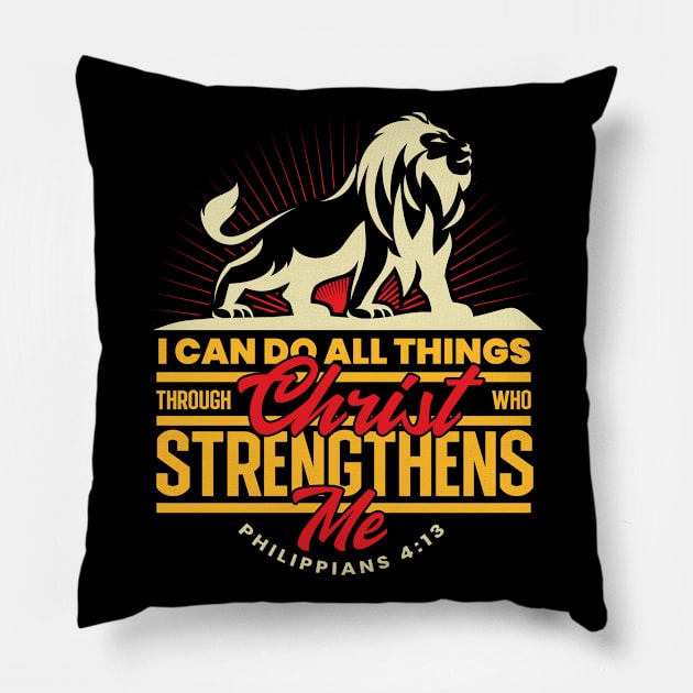 Religious Gifts for Women Can Do All Things Christian Pillow by aneisha