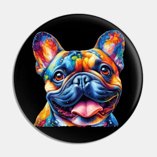 Colorful Frenchie Painting Pin