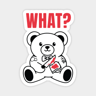 Cute Bear Doll (B&W Version) Magnet