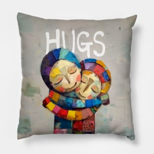 Hugs: Somebody Needs a Hug Today on a Dark Background Pillow